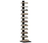 HOMCOM Libreria Verticale a Colonna Alta Slim 34.5x41.5x163.5 cm Marrone