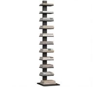 HOMCOM Libreria Verticale a Colonna Alta Slim 34.5x41.5x163.5 cm Nero