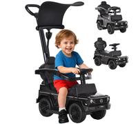 HOMCOM Macchina a Spinta per Bambini con Maniglia e Tettuccio Bianco
