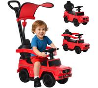 HOMCOM Macchina a Spinta per Bambini con Maniglia e Tettuccio Rosa