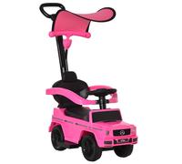 HOMCOM Macchina a Spinta per Bambini con Maniglia e Tettuccio Rosa
