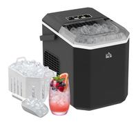 HOMCOM Macchina del Ghiaccio Autopulente da 9 Cubetti in 6-13 Minuti con Cesto e