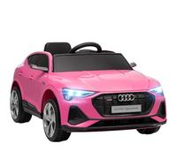 HOMCOM Macchina Elettrica per Bambini 12V Audi E-tron con Doppio Motore, Telecomando e Batteria Ricaricabile, Velocità 3-5km/h, Luci LED e Musica, Rosa