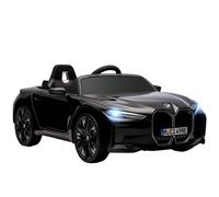 HOMCOM Macchina Elettrica per Bambini 3-6 Anni BMW I4 12V, Nero | Telecomando, Clacson e Fari, Macchinina Giocattolo, PP e Metallo, 115x67x45 cm
