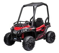 HOMCOM Macchina Elettrica per Bambini 12V Quad 118x76x104cm Rosso e Nero