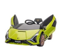 HOMCOM Macchina Elettrica per Bambini 3-5 Anni 12V Lamborghini SIAN Verde | 3-5km/h, Auto Elettrica per Bambini con 2 Motori, Porte a Forbice, Fari e Musica, Telecomando, Cintura e Clacson