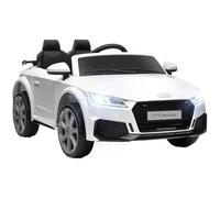 HOMCOM Macchina Elettrica per Bambini 3-5 Anni 12V Licenza AUDI TT Bianco | 3Km/h, Auto Elettrica per Bambini, 2 Motori, Telecomando 2.4G, Clacson, Musica, Fari LED