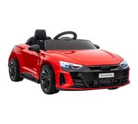 HOMCOM Macchina Elettrica per Bambini 37-60 Mesi Licenza Audi con Pulsanti Realistici, Cinture di Sicurezza e Fari, 103x58x41 cm, Rossa e Nera Aosom