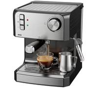 HOMCOM Macchina per caffè espresso con ugello schiumatore per latte, serbatoio dell'acqua da 1,6 l, 850 W, macchina da caffè semiautomatica da 20 bar, per latte e cappuccino, con doppio shot, funzione