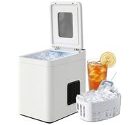 HOMCOM Macchina per cubetti di ghiaccio piccola, 12 kg, 24 ore, 9 cubetti di ghiaccio in 7 - 10 minuti, 2 misure di cubetti di ghiaccio Bullet, Ice Maker autopulente, con paletta per ghiaccio e