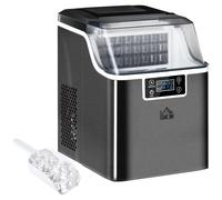 HOMCOM Macchina per Ghiaccio 20kg in 24 Ore, 24 Cubetti in 14-18 Minuti e Sistema Autopulente, Nero Aosom
