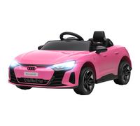 HOMCOM AUDI RS Macchina Elettrica per Bambini 3-5 Anni 12V Doppio Motori, Auto Elettrica per Bambini 3-5km/h con Cintura di Sicurezza, Telecomando, Sospensioni, Musica, Luci LED e Clacson, Rosa