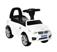 HomCom Macchinina cavalcabile per bambini con volante, fari e musiche – PP/Metallo Bianco