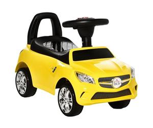 HOMCOM Macchinina per Bambini Cavalcabile con Volante 63.5x28x36 cm Giallo