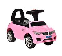 HOMCOM Macchinina per Bambini Cavalcabile con Volante, Macchina Bambini con Fari e Musiche Integrate, Età 18-36 Mesi, 63.5x28x36cm, Rosa