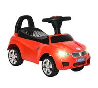HOMCOM Macchinina per Bambini Cavalcabile Volante Fari e Musiche Integrate Rosso