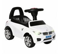 HOMCOM Macchinina per Bambini Cavalcabile Volante Fari e Musiche Integrate Rosso