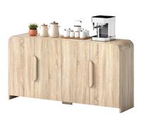 HOMCOM Madia con 2 Armadietti, Ante Soft-Close e Ripiani Regolabili Legno