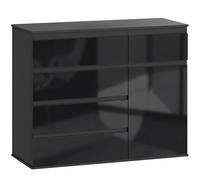 HOMCOM Madia moderna con 5 cassetti, ripiano regolabile e anta soft-close, Nero lucido Aosom Italy