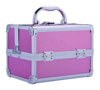 HOMCOM maletin Maquillaje Profesional con Bandejas de 3 Niveles y Espejo Joyero