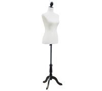HOMCOM Manichino da sartoria, da donna, regolabile, colore: bianco