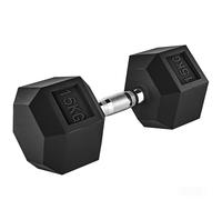 HOMCOM Manubrio da 15 kg Esagonale Singolo Peso per Palestra Nero