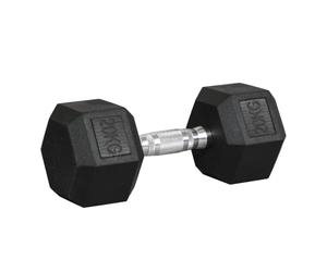 HOMCOM Manubrio da 20 kg Esagonale Singolo Peso per Palestra Nero