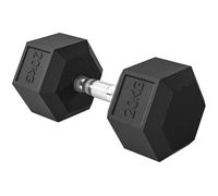 HOMCOM Manubrio Esagonale da 20kg in Acciaio e Gomma per Workout in Palestra, Casa e Ufficio, Nero