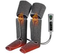 HOMCOM Massaggiatore Gambe a Compressione d'Aria 2 Livelli Calore ai Piedi