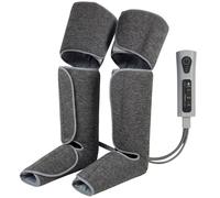 HOMCOM Massaggiatore Gambe a Compressione d'Aria con 3 Modalità, 3 Intensità, 2 Livelli Calore, Grigio Aosom Italy