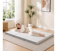 HOMCOM Materasso Pieghevole Triplo 120x195 cm, 10 cm Spessore, Materasso Pieghevole da Terra Portatile con Rivestimento Lavabile, Tasca Laterale, Memory Foam Gel, Ospiti Campeggio Viaggio, Oeko-Tex