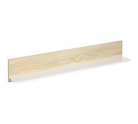 HOMCOM Mensola Galleggiante Mensola da Parete in Legno Balda da Parete per Soggiorno Camera da Letto Corridoio Cucina Bagno 120x15x20 cm Rovere e Bianco