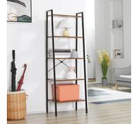 HOMCOM mensola in stile industriale a forma di scala con 5 ripiani 56x34x160