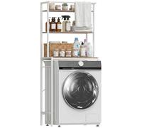 HOMCOM Mensola per lavatrice a 3 livelli, 67 x 40 x 161,8 cm, marrone e bianco