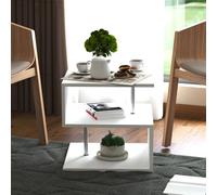 HOMCOM Mesa Auxiliar de Salón con Compreso Abierto 50x50x50cm Mesa de