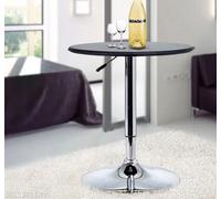 HOMCOM Mesa de Bar Moderna Giratorio Altura Regulable de Hierro Cromado