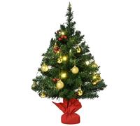 Homcom Mini albero di Natale 60 cm Pino artificiale Decorazione natalizia con supporto in metallo 73 rami Pvc verde