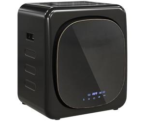 HOMCOM Mini Asciugatrice Portatile 4 kg, 6 Programmi, Display LED, Asciugatrice Compatta 800W, Carica Frontale, Fino 60℃, Impilabile/Parete/Autoportante, Timer, Tamburo in Acciaio Inox, per Casa, Nero