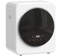 HOMCOM Mini Asciugatrice Portatile 4 kg, Display LED, 800W, Carica Frontale, Fino 60℃, Impilabile/Parete/Autoportante, Timer, per Casa, Bianco Aosom Italy