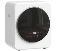 HOMCOM Mini Asciugatrice Portatile 4 kg, Display LED, Asciugatrice Compatta 800W, Carica Frontale, Fino 60℃, Impilabile/Parete/Autoportante, Timer, Tamburo in Acciaio Inox, per Casa, Bianco