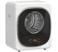 HOMCOM Mini Asciugatrice Portatile Carico 4 kg, 5 Modalità con Timer, Bianco