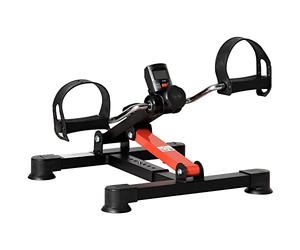 HOMCOM Mini Cyclette per Riabilitazione con Altezza e Resistenza Regolabile e Display LCD, in Acciaio e ABS, Nera e Rossa