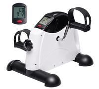 HOMCOM Mini Cyclette Portatile con Schermo LCD e Resistenza Regolabile, 40x39x29 cm, Bianco