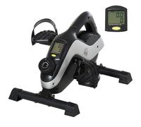 HOMCOM Mini Cyclette Portatile per l'Allenamento di Gambe per Braccia con Cinghia di Fissaggio e Tappetino Antiscivolo, Nero e Grigio Aosom Italy