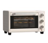 HOMCOM Mini forno, 21 l, 1400 W, 100 - 230 ℃, 60 minuti, con teglia, teglia, griglia per finestre, forno per pizza, bianco crema