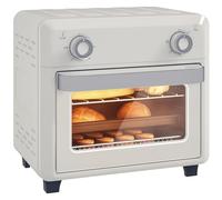 HOMCOM Mini forno ad aria calda 10L, forno a calore rotante 1000W friggitrice senza olio timer 60 min con temperatura regolabile 80°C-230°C, piastra e griglia di cottura inclusi, crema