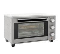 HOMCOM Mini forno da 21 l, 1400 W, 100 - 230 °C, 60 minuti, timer con teglia, teglia, griglia finestra, forno per pizza, colore argento