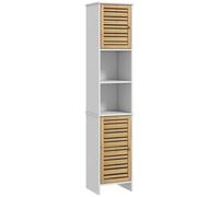 HOMCOM Mobile Alto da Bagno, con 2 Ripiani Aperti, 35L x 30P x 170A cm, Bianco