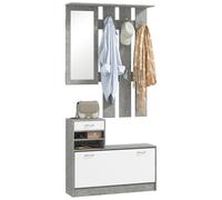 HOMCOM Mobile Appendiabiti con Scarpiera e Specchio in Legno