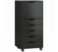 HOMCOM Mobile Archivio Verticale con 5 Cassetti, 40x40x60 cm, Nero